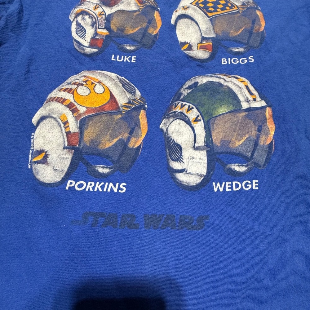 Retro GapKids Junk Food Star Wars Ringer Tee Blue Rebel Alliance Pilot Shirt XXL - Picture 4 of 6